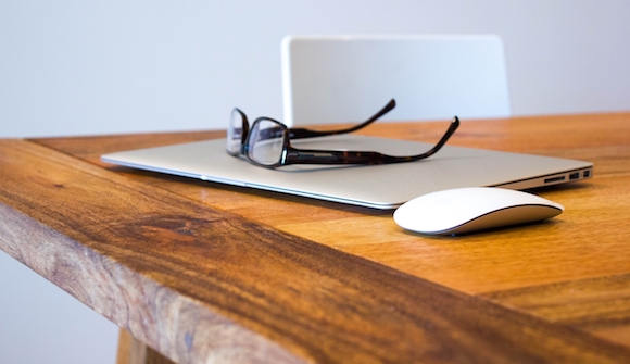 Laptop, Glasses, and Magic Mouse